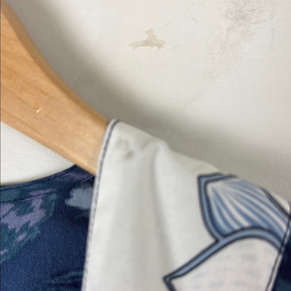 Anthropologie Floral Kimono Jacket in Blue and Pink One Size *No Belt - Picture 4 of 7